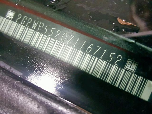 2G2WP552071167152 - 2007 PONTIAC GRAND PRIX RED photo 10