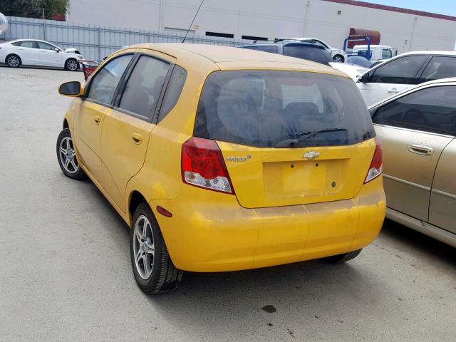 KL1TD66667B761654 - 2007 CHEVROLET AVEO BASE Sarı foto 3
