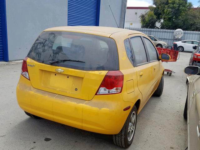 KL1TD66667B761654 - 2007 CHEVROLET AVEO BASE Sarı foto 4