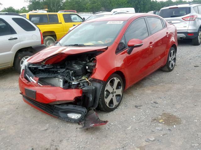 KNADN4A37E6360578 - 2014 KIA RIO EX RED photo 2