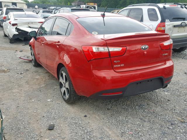 KNADN4A37E6360578 - 2014 KIA RIO EX RED photo 3