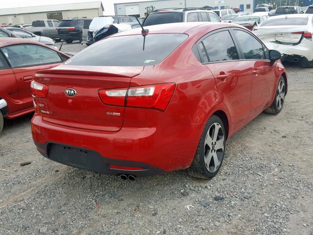 KNADN4A37E6360578 - 2014 KIA RIO EX RED photo 4