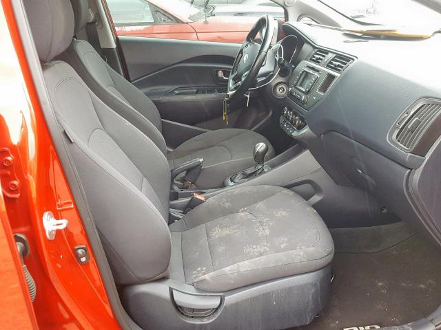 KNADN4A37E6360578 - 2014 KIA RIO EX RED photo 5