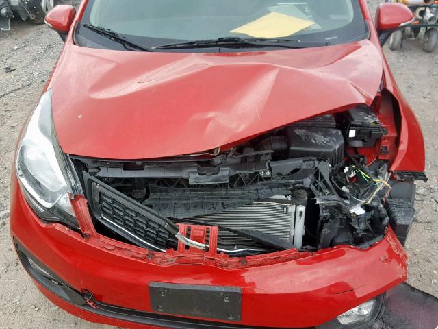 KNADN4A37E6360578 - 2014 KIA RIO EX RED photo 7