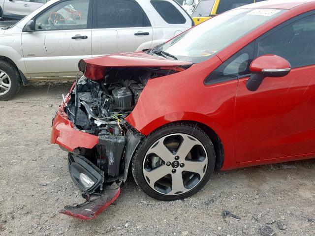 KNADN4A37E6360578 - 2014 KIA RIO EX RED photo 9