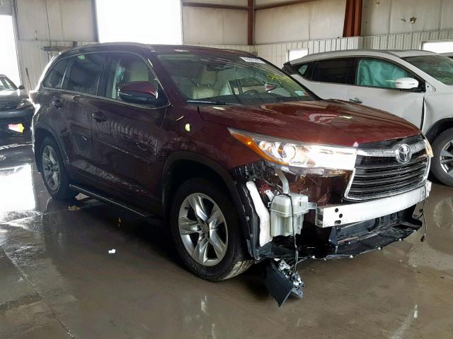 5TDDKRFH7FS166003 - 2015 TOYOTA HIGHLANDER BURGUNDY photo 1