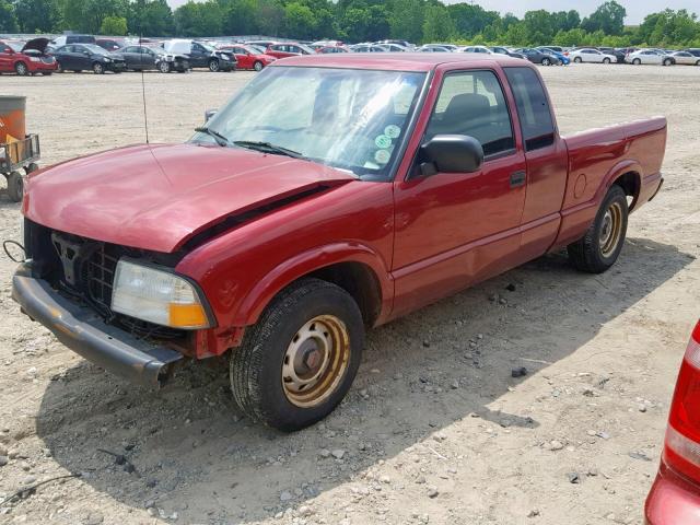 1GTCS19H238247936 - 2003 GMC SONOMA BURGUNDY photo 2