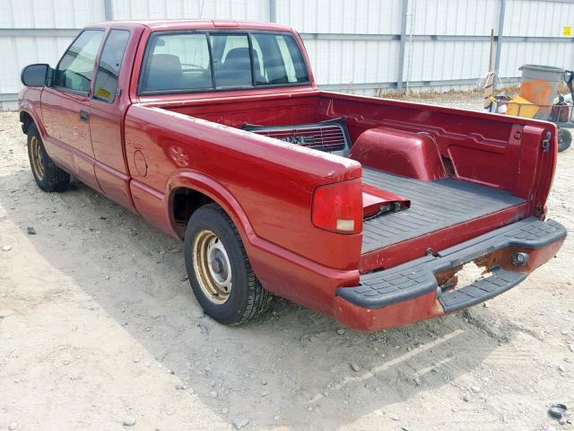 1GTCS19H238247936 - 2003 GMC SONOMA BURGUNDY photo 3