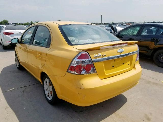 KL1TD56638B135507 - 2008 CHEVROLET AVEO BASE ყვითელი ფოტო 3