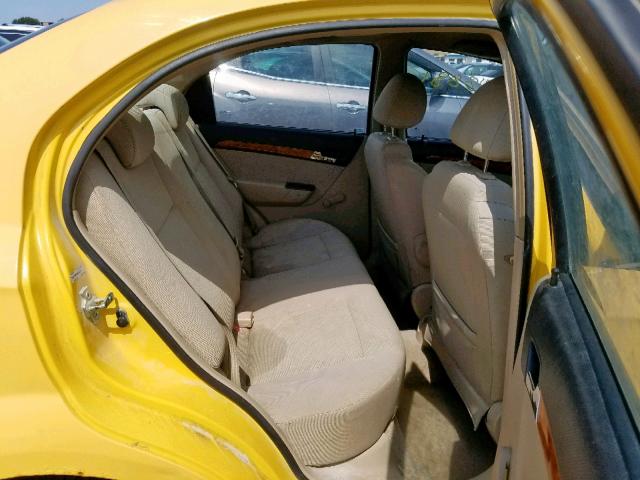 KL1TD56638B135507 - 2008 CHEVROLET AVEO BASE ყვითელი ფოტო 6