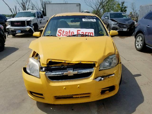 KL1TD56638B135507 - 2008 CHEVROLET AVEO BASE ყვითელი ფოტო 9