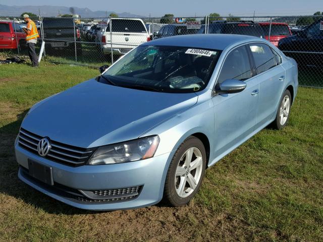 1VWBP7A33CC011628 - 2012 VOLKSWAGEN PASSAT SE BLUE photo 2