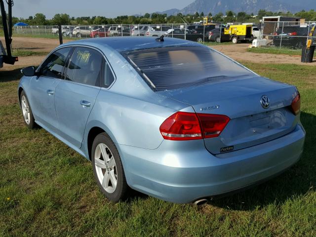 1VWBP7A33CC011628 - 2012 VOLKSWAGEN PASSAT SE BLUE photo 3