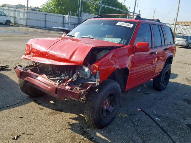 1J4GZ78Y5TC260205 - 1996 JEEP GRAND CHER RED photo 2