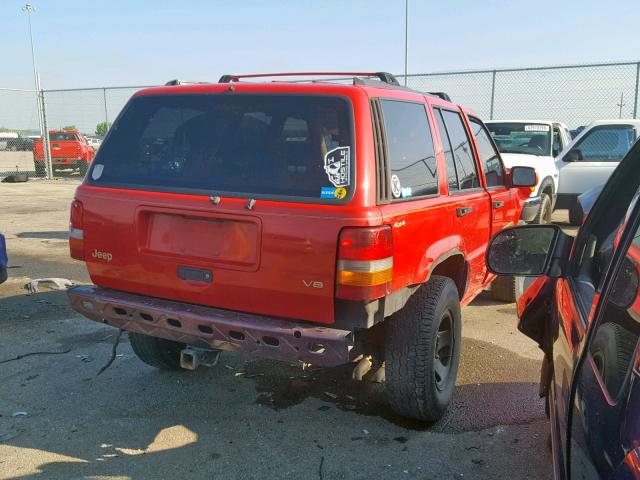 1J4GZ78Y5TC260205 - 1996 JEEP GRAND CHER RED photo 4