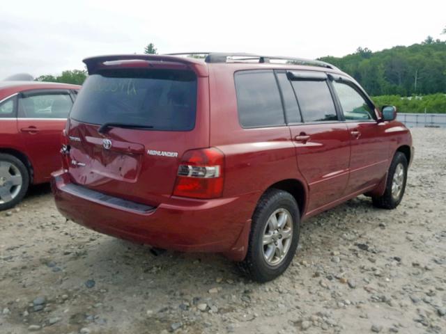JTEHP21A570197027 - 2007 TOYOTA HIGHLANDER RED photo 4