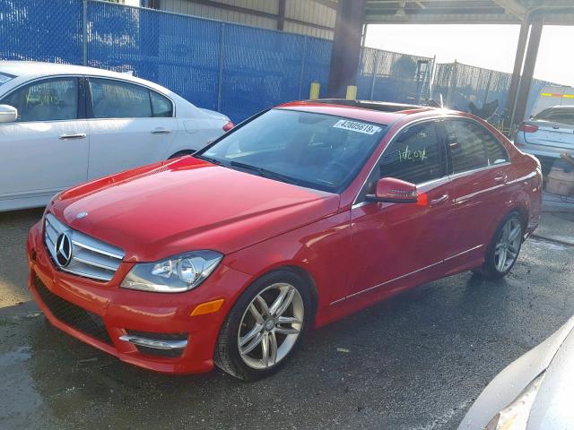 WDDGF4HB7DR266858 - 2013 MERCEDES-BENZ C 250 RED photo 2