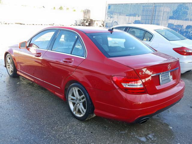 WDDGF4HB7DR266858 - 2013 MERCEDES-BENZ C 250 RED photo 3