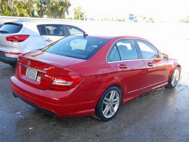 WDDGF4HB7DR266858 - 2013 MERCEDES-BENZ C 250 RED photo 4