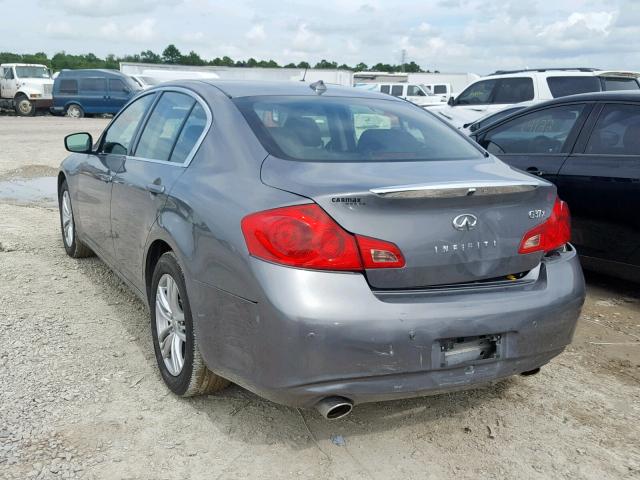 JN1CV6AR4DM765230 - 2013 INFINITI G37 GRAY photo 3