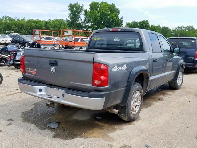 1D7HW48K35S363702 - 2005 DODGE DAKOTA QUA GRAY photo 4