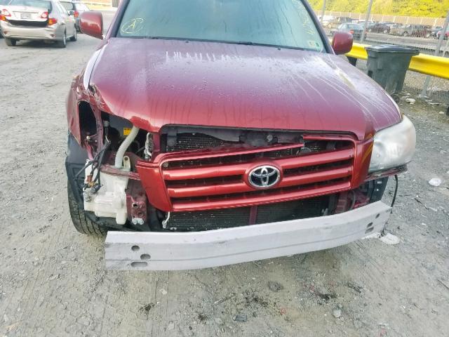 JTEEP21A650125690 - 2005 TOYOTA HIGHLANDER BURGUNDY photo 9