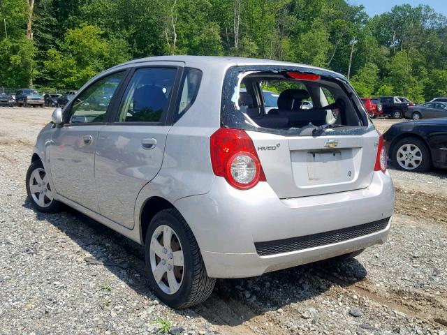 KL1TD66E99B340375 - 2009 CHEVROLET AVEO LS SILVER photo 3