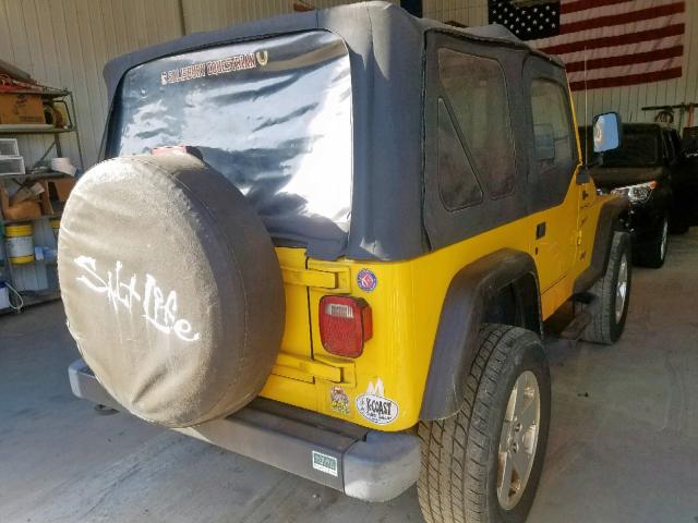 1J4FA49S62P733595 - 2002 JEEP WRANGLER / YELLOW photo 4