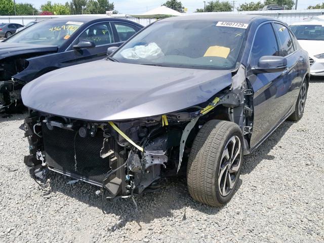 1HGCR3F88HA041551 - 2017 HONDA ACCORD EXL GRAY photo 2