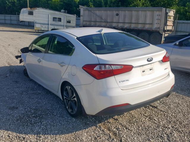 KNAFX4A86E5155595 - 2014 KIA FORTE EX WHITE photo 3