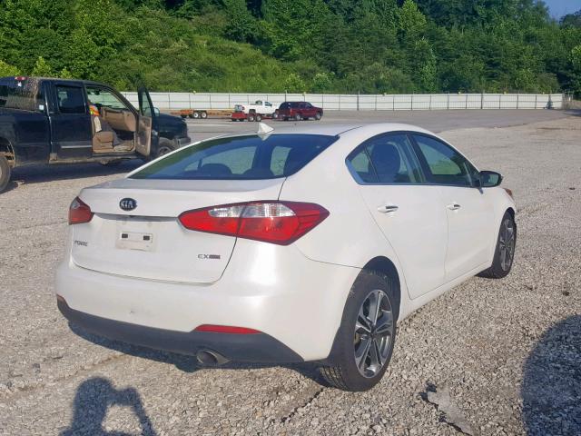 KNAFX4A86E5155595 - 2014 KIA FORTE EX WHITE photo 4