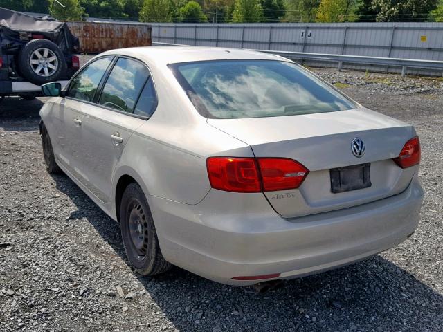 3VW2K7AJ1BM337437 - 2011 VOLKSWAGEN JETTA BASE 银色 照片 3