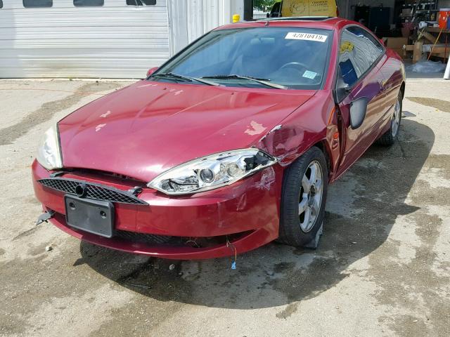 1ZWFT61L7Y5621708 - 2000 MERCURY COUGAR V6 RED photo 2