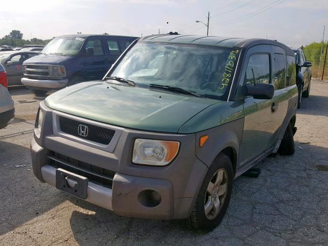 5J6YH286X4L025874 - 2004 HONDA ELEMENT EX GREEN photo 2