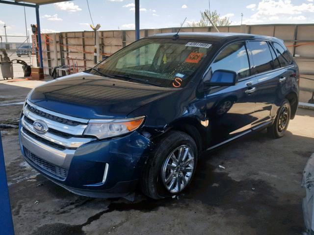 2FMDK3JC3BBA35540 - 2011 FORD EDGE SEL BLUE photo 2