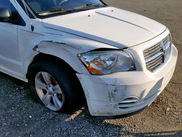 1B3CB4HA5AD635495 - 2010 DODGE CALIBER SX WHITE photo 9