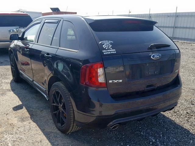 2FMDK3AK9BBB20759 - 2011 FORD EDGE SPORT BLACK photo 3