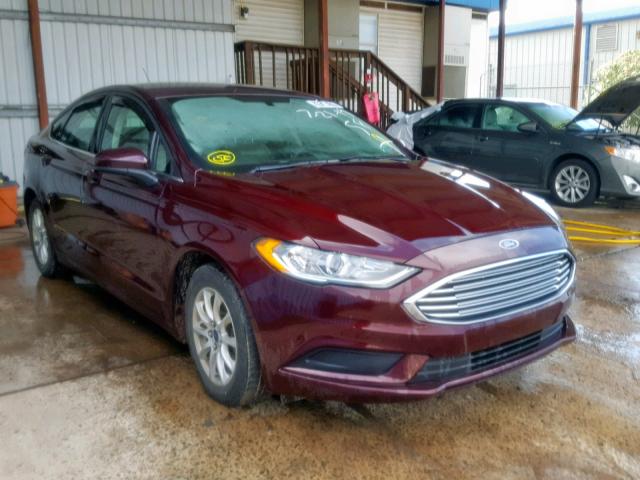 3FA6P0G79HR107347 - 2017 FORD FUSION S MAROON photo 1