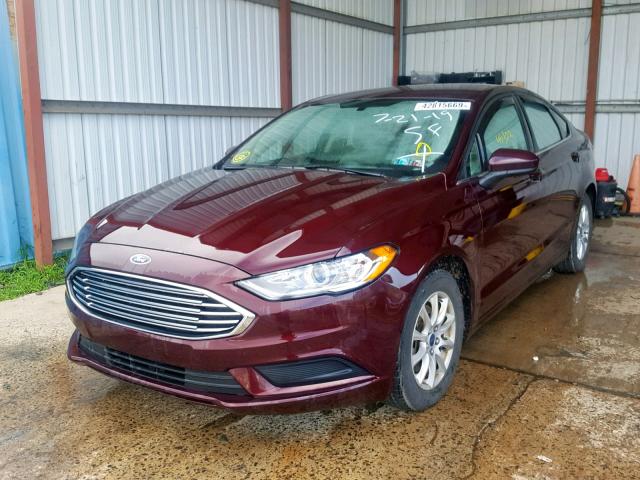 3FA6P0G79HR107347 - 2017 FORD FUSION S MAROON photo 2