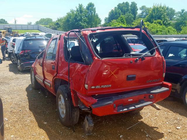 1GNDT13W812145296 - 2001 CHEVROLET BLAZER RED photo 3