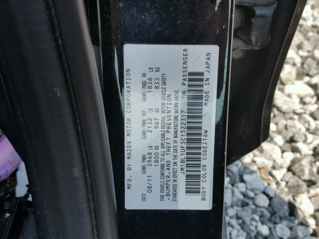 JM1BL1UF3C1522317 - 2012 MAZDA 3 I BLACK photo 10