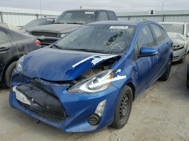 JTDKDTB39F1579496 - 2015 TOYOTA PRIUS C BLUE photo 2