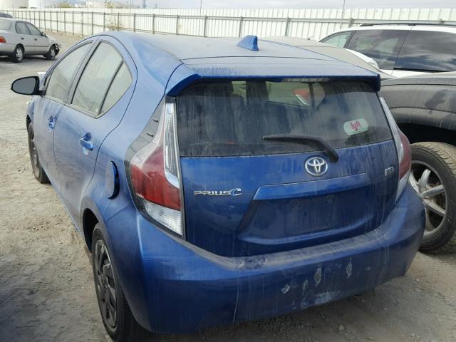 JTDKDTB39F1579496 - 2015 TOYOTA PRIUS C BLUE photo 3