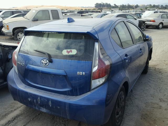 JTDKDTB39F1579496 - 2015 TOYOTA PRIUS C BLUE photo 4