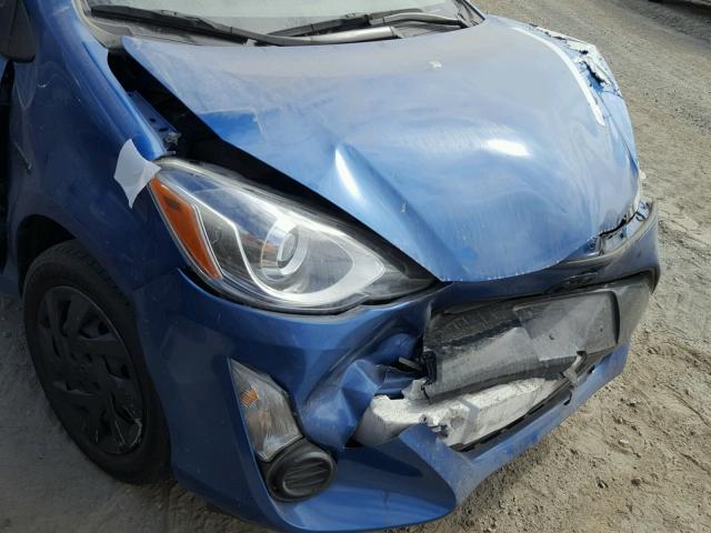 JTDKDTB39F1579496 - 2015 TOYOTA PRIUS C BLUE photo 9