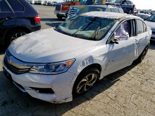 1HGCR2F35HA226249 - 2017 HONDA ACCORD LX WHITE photo 2