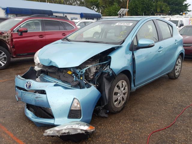 JTDKDTB31D1057586 - 2013 TOYOTA PRIUS C BLUE photo 2