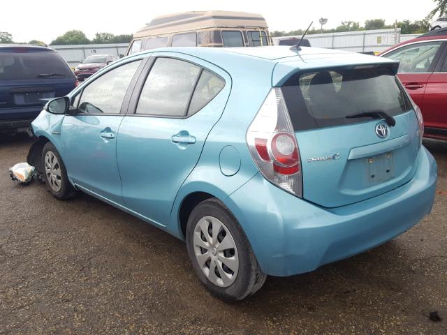 JTDKDTB31D1057586 - 2013 TOYOTA PRIUS C BLUE photo 3