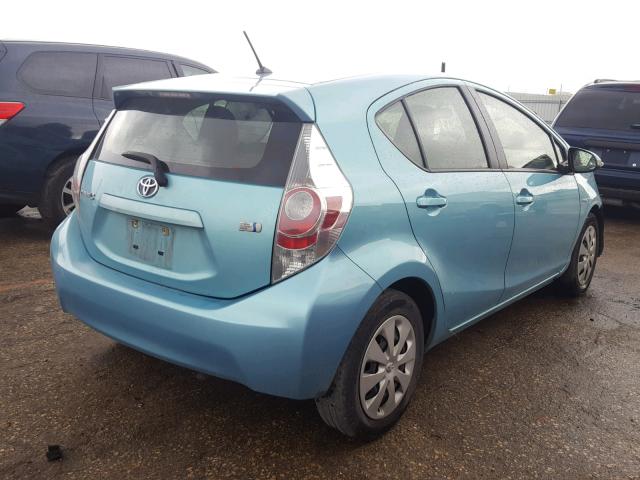 JTDKDTB31D1057586 - 2013 TOYOTA PRIUS C BLUE photo 4