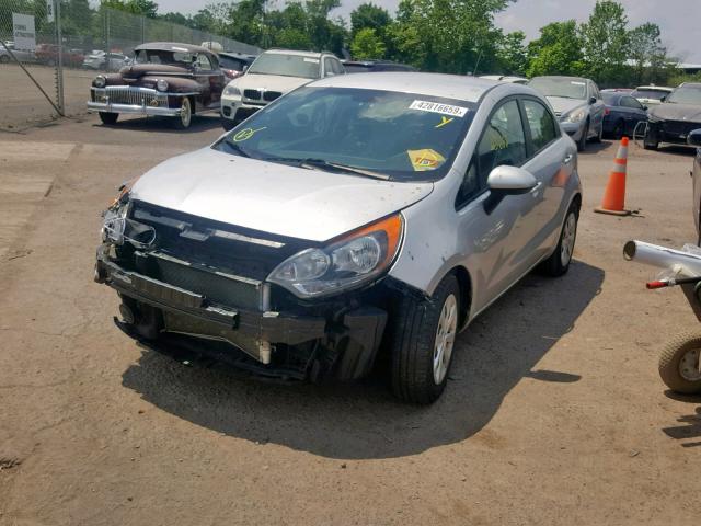 KNADM5A33D6268343 - 2013 KIA RIO LX SILVER photo 2